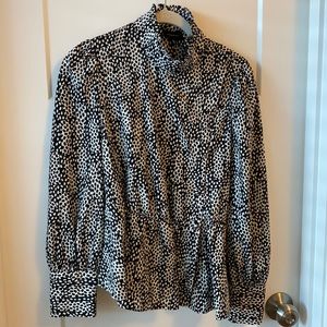 Who What Wear black and white high neck blouse XS